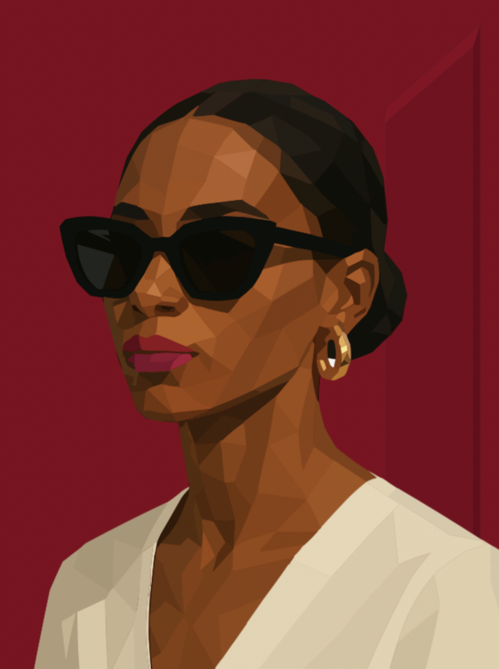 Facescape portrait – contemporary geometric artwork by Marie-Antoinette Rix