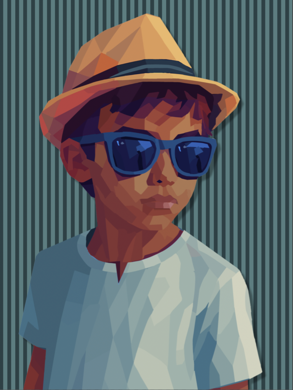 Facescape portrait – contemporary geometric artwork by Marie-Antoinette Rix